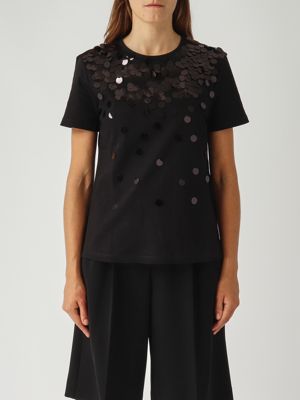 Tシャツ・カットソー MAX MARA STUDIO Woman Polo Shirt Black 2516361021600 007 Max Mara Studio Derna lace T-shirt for women 2426946031600
