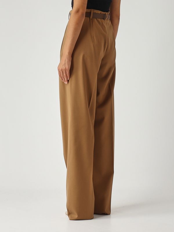 4. Pantalón de mujer Bergamo en tela de lana virgen Camello Max Mara Studio 2526136061600