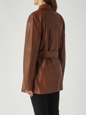 3. Tolmin tasseled leather jacket for women Tobacco Max Mara Studio 2526446021600