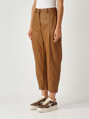 3. Pantalone donna Anselmo in simil pelle Tabacco MM Max Mara 2526786067600