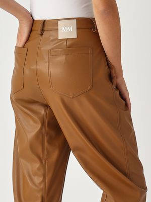 5. Pantalone donna Anselmo in simil pelle Tabacco MM Max Mara 2526786067600