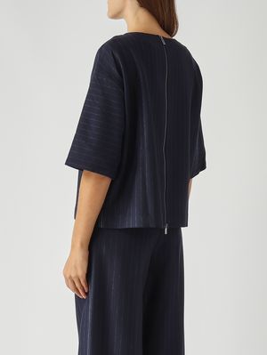 4. Damenbluse Kaya aus Baumwollmischung Blauer Nadelstreifen MM Max Mara 2526946047600