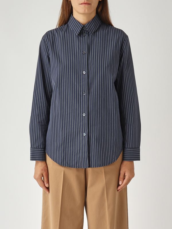 1. Women's Effige cotton shirt Blue Pinstripe MM Max Mara 2526116037600