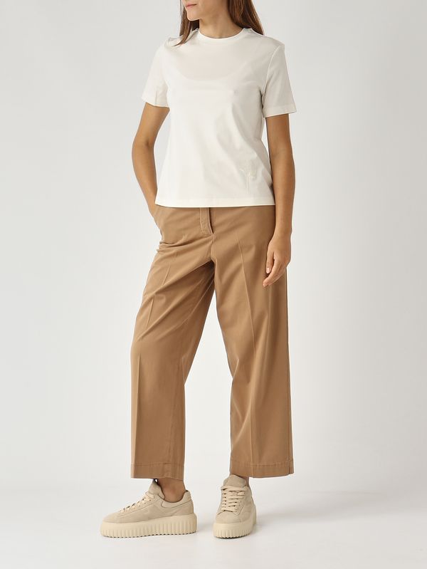 Maglietta Donna Crdora Cream - T-Shirt Manica Corta Girocollo Basic
