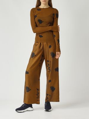 2. Damen T-Shirt mit Blumenmuster Effekt Tabak MM Max Mara 2526946037600