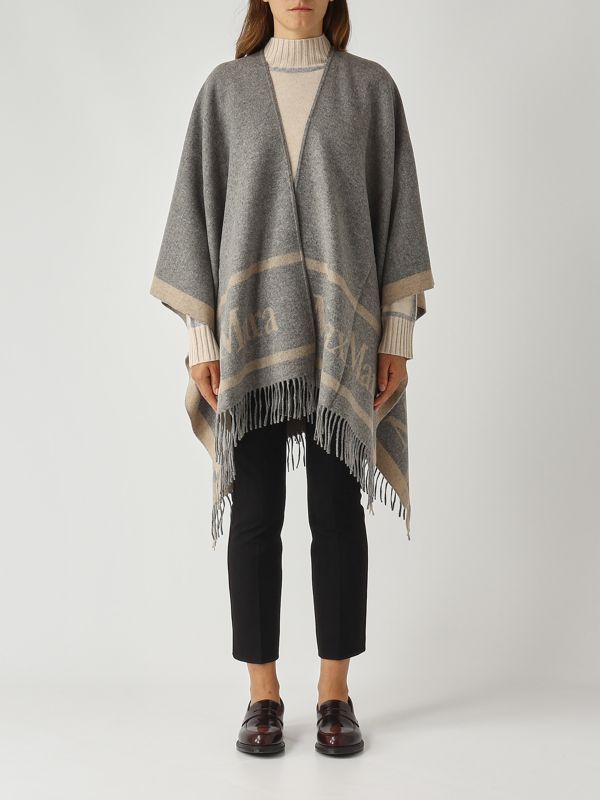 1. Hildestd wool cape for women Gray Max Mara Studio 2526546021600