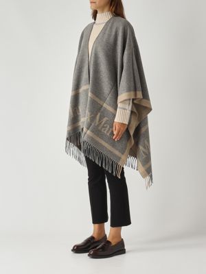 3. Hildestd wool cape for women Gray Max Mara Studio 2526546021600