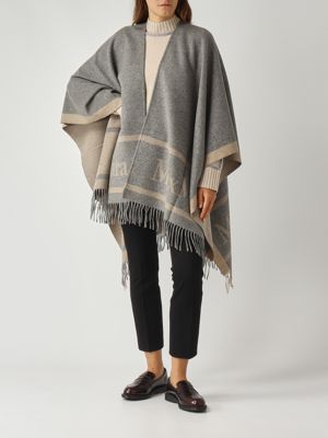 2. Hildestd wool cape for women Gray Max Mara Studio 2526546021600