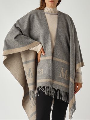 5. Hildestd wool cape for women Gray Max Mara Studio 2526546021600
