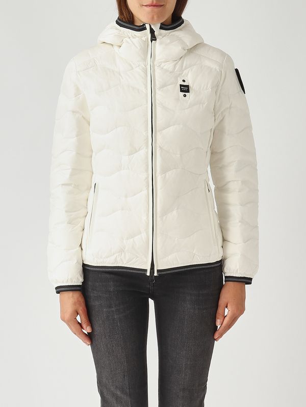 1. Daunenjacke für Damen Camelia aus glänzendem Nylon Optisches Weiß Blauer 25wbldc03095006047