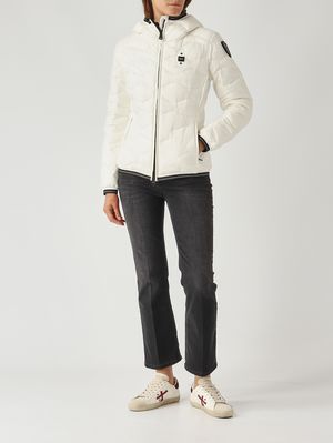 2. Daunenjacke für Damen Camelia aus glänzendem Nylon Optisches Weiß