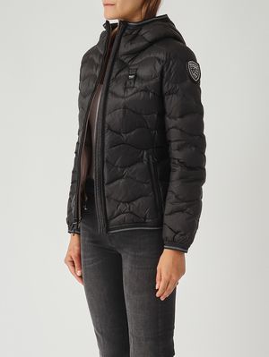 3. Daunenjacke für Damen Camelia aus glänzendem Nylon Schwarz Blauer 25wbldc03095006047