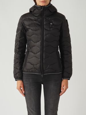 Camelia shiny nylon down jacket for women Black Blauer