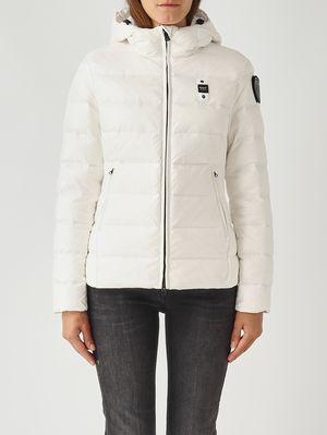 Charme shiny nylon down jacket for women Optical White Blauer