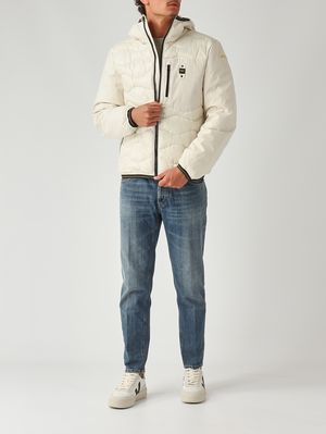 2. Doudoune Albert en néoprène léger et nylon brillant pour homme Blanc Blauer 25wbluc08078006355