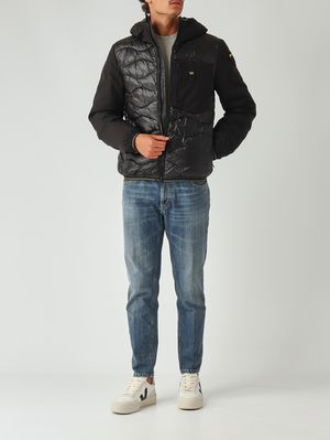 2. Albert light neoprene and shiny nylon down jacket for men Black