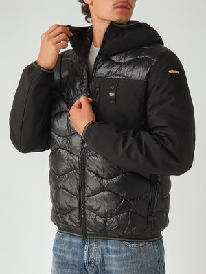 5. Albert light neoprene and shiny nylon down jacket for men Black
