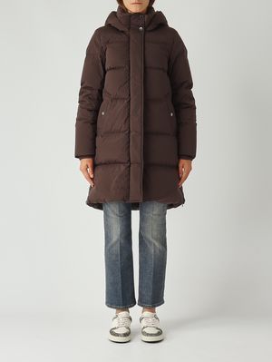 Doudoune femme Kelly en nylon extensible Marron Woolrich