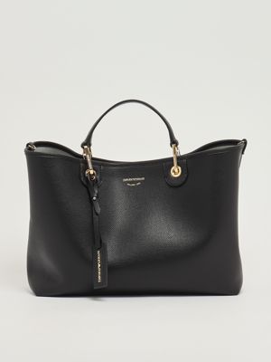 Emporio Armani woven straw handbag with charm for women