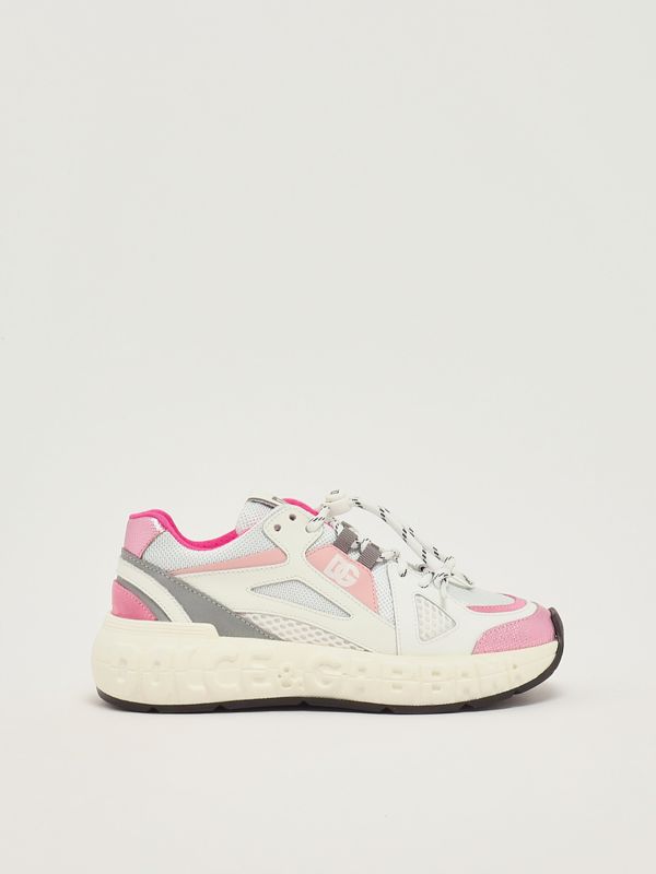1. Sneakers bambina in pelle e nylon Grigio-Rosa Dolce e Gabbana da5290aw521