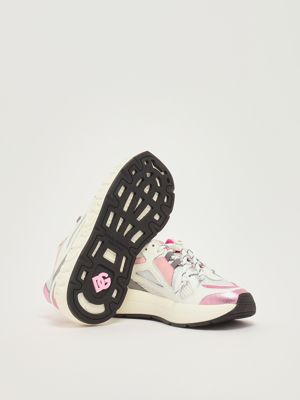 4. Sneakers bambina in pelle e nylon Grigio-Rosa Dolce e Gabbana da5290aw521