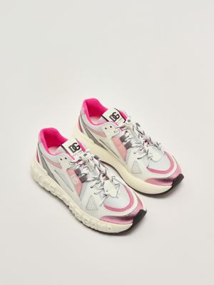 2. Sneakers bambina in pelle e nylon Grigio-Rosa Dolce e Gabbana da5290aw521