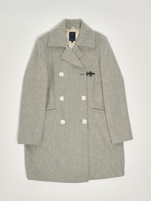 Wool-blend coat for girls Grey Melange Fay