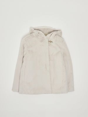 Burberry stretch wool blend coat for girls 8088733 Cream