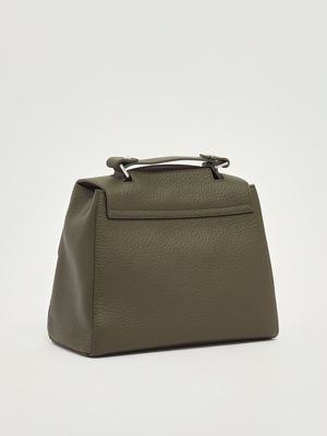 3. Sveva Soft Small pebbled leather bag for women Forest Green Orciani b01999sof