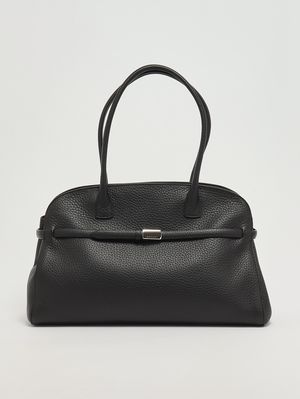 Borsa donna Aura Soft Large in pelle martellata Nero Orciani