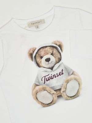 3. Stretch cotton T-shirt for girls White Twinset 252gb2036