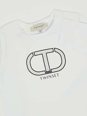 3. Stretch cotton T-shirt for girls White Twinset 252gb2260