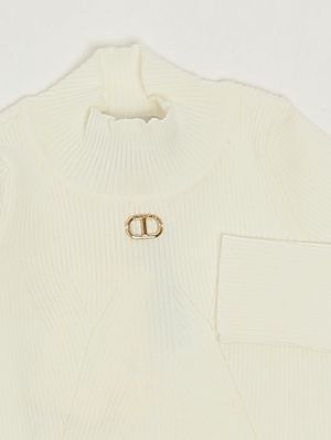 3. Mädchen-Stehkragenshirt aus Viskosemischung Weiß