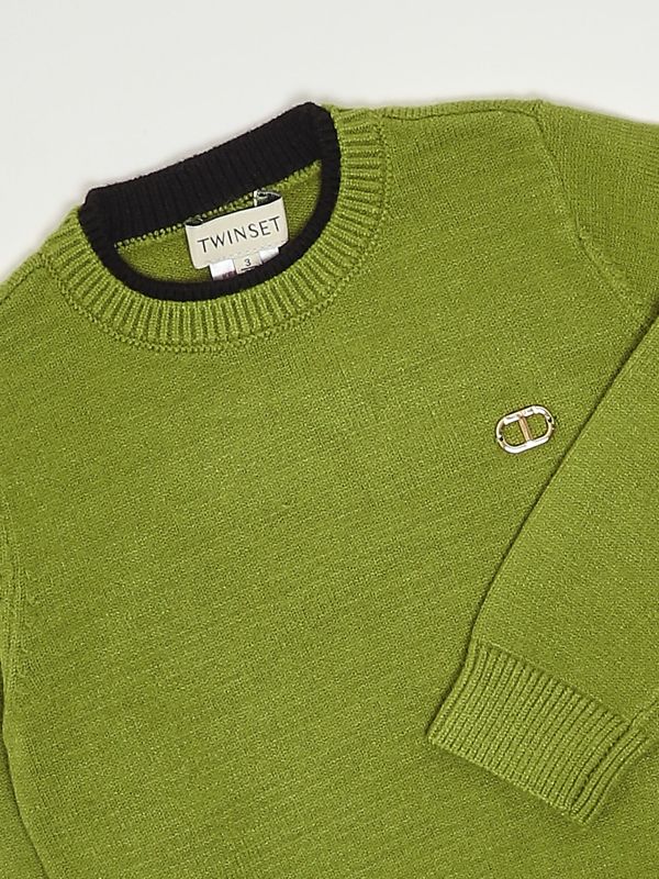 3. Maglia bambina in misto viscosa Verde Twinset 252gb3070