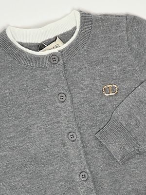 3. Viscose blend cardigan for girls Grey Melange Twinset 252gb3071