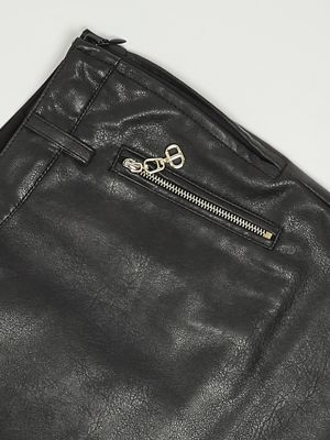 3. Rock für Mädchen in Lederoptik Schwarz Twinset 252gj2081