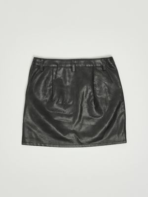 2. Rock für Mädchen in Lederoptik Schwarz Twinset 252gj2081