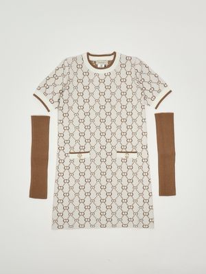 Abito bambina in maglia Bianco-Beige Twinset