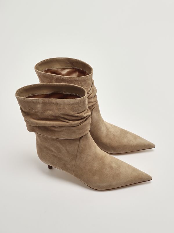 2. Dawn suede heeled ankle boots for women Camel Michael Kors 40s5dwme5s