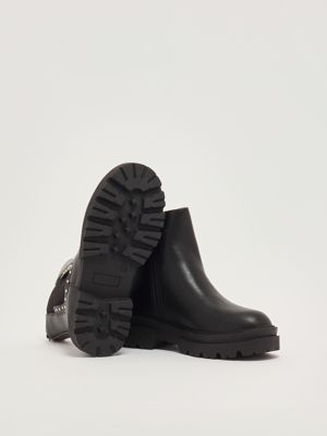 4. Bottine en cuir pour fille Noir Twinset 252gcj020