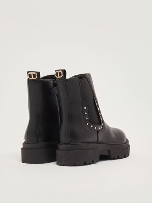 3. Bottine en cuir pour fille Noir Twinset 252gcj020