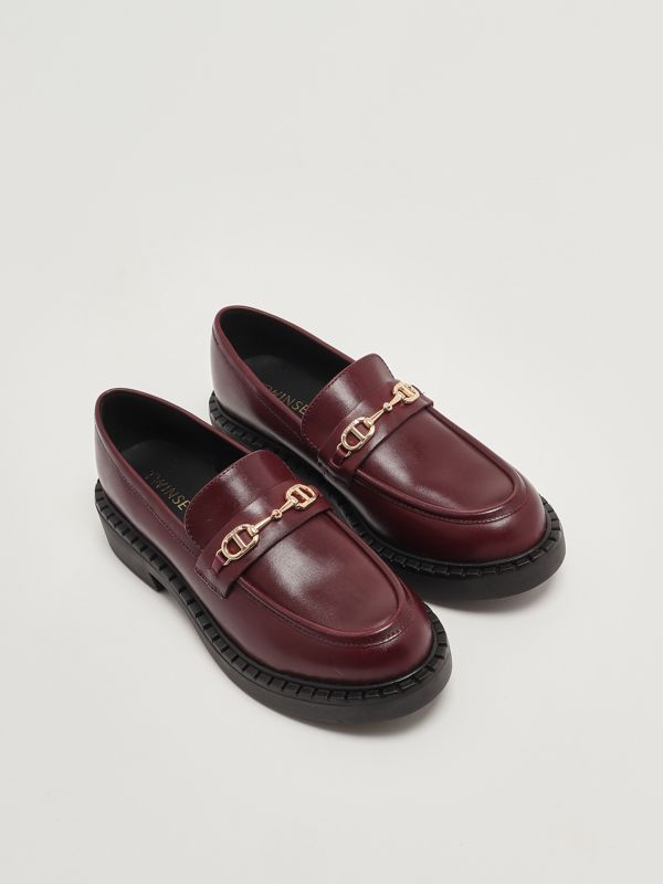 2. Mocassino bambina in pelle Bordeaux Twinset 252gcj034