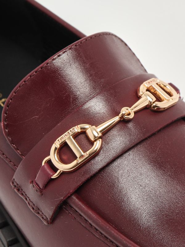 5. Mocassino bambina in pelle Bordeaux Twinset 252gcj034