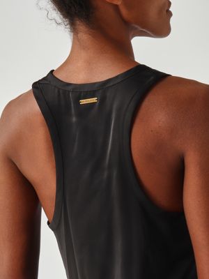 5. Satin tank top for women Black Michael Kors mt540txayj