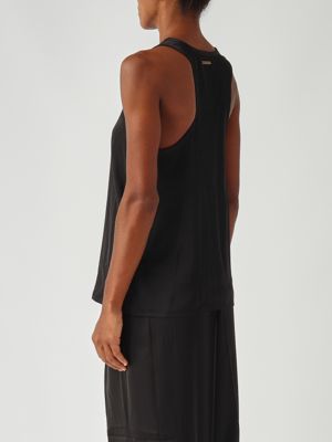 4. Satin tank top for women Black Michael Kors mt540txayj