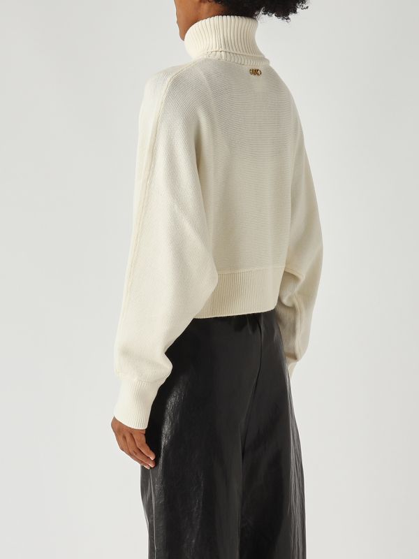 4. Extra fine merino wool sweater for women Ecru Michael Kors mt5617uf2g