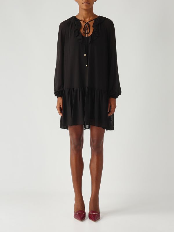 1. Damenkleid aus Cady-Stoff Schwarz Michael Kors mt581dq7r3