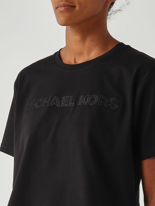 4. Camiseta de mujer de algodón Negro Michael Kors mt551vj2zu