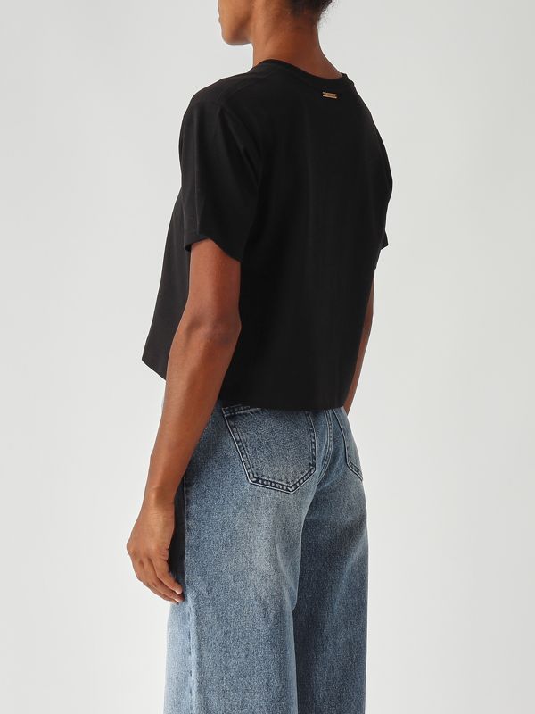 3. Camiseta de mujer de algodón Negro Michael Kors mt551vj2zu