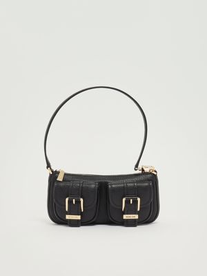 Borsa donna SM Conv Pouchette in pelle martellata Nero Michael Kors